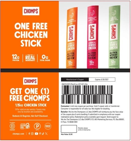 Chomps 26/27 Coupon Bundles