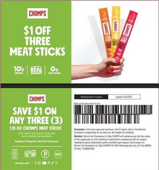 Chomps 26/27 Coupon Bundles