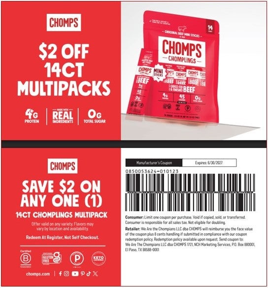 Chomps 26/27 Coupon Bundles