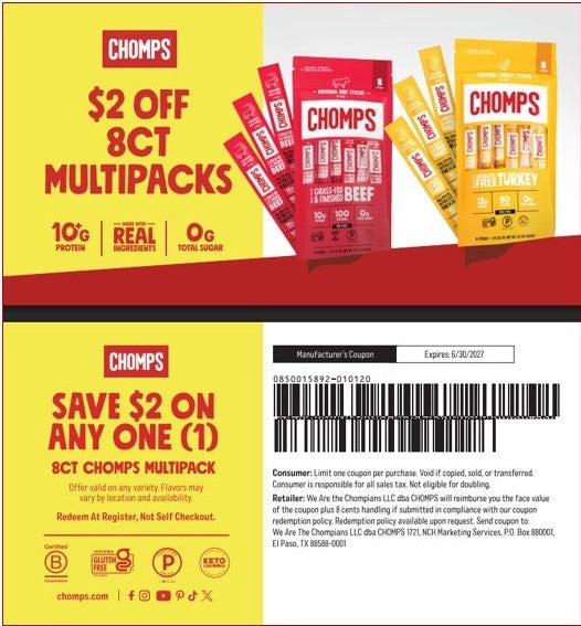 Chomps 26/27 Coupon Bundles