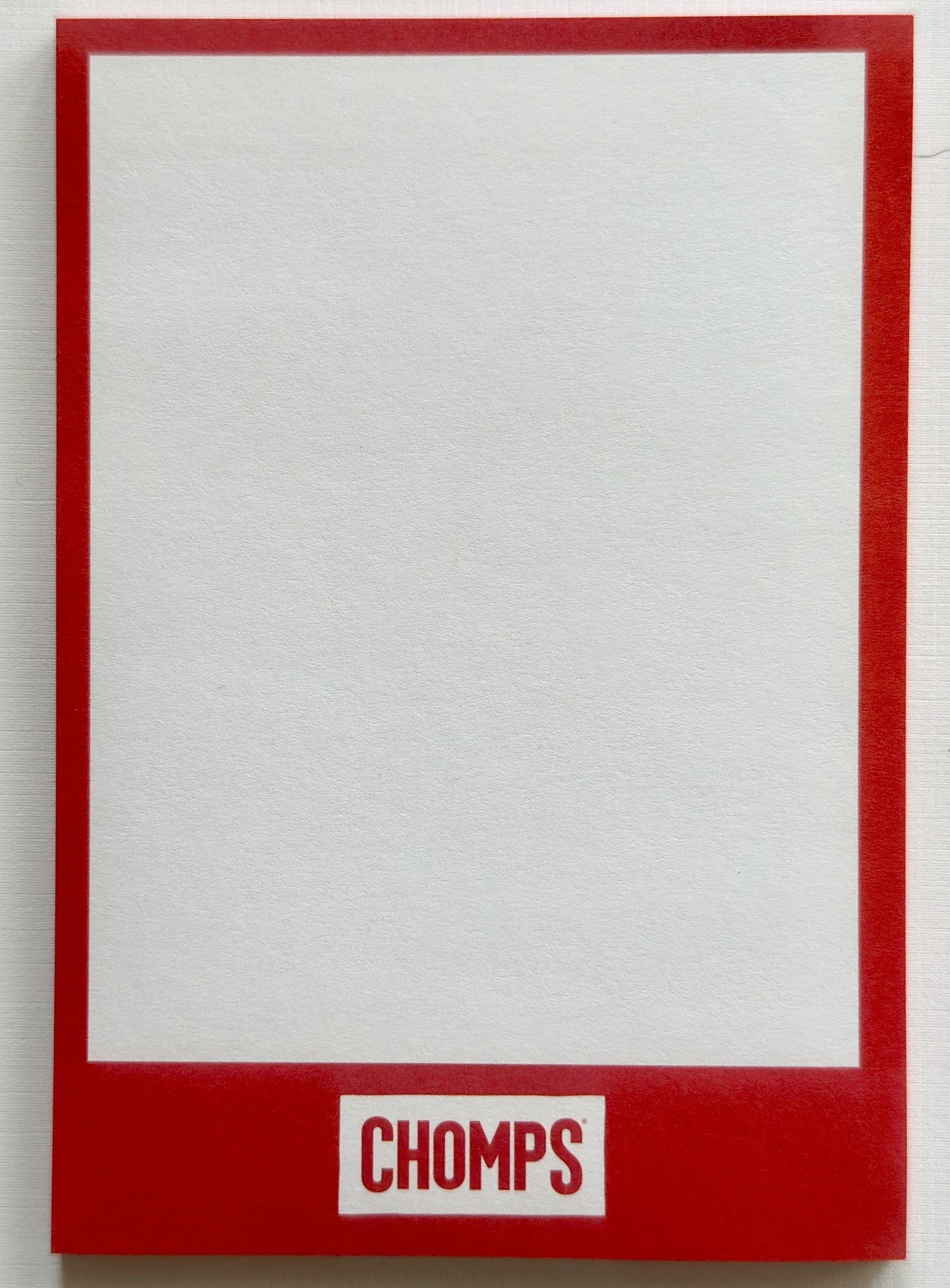Chomps Retail Team Notepad Red Border
